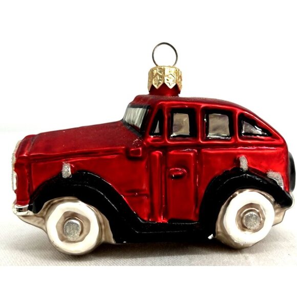 Christopher Radko Christmas Ornament 1998 Red Holiday Tour Car Glass 4" - Picture 3 of 9